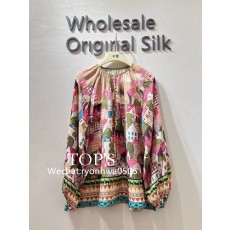 실크 라운드 티