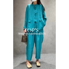 차이나넥 나염자켓바지 세트