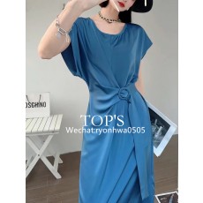 무지 실크 원피스